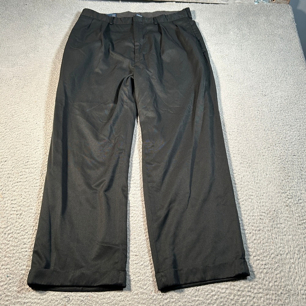 Polo Ralph Lauren Dress Pants Mens 34x26 Black Pleated Business Trousers‎ Formal